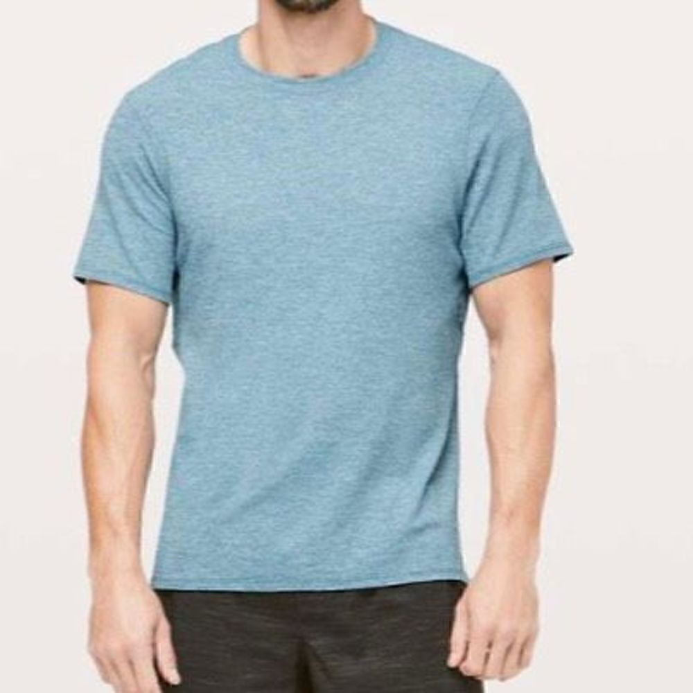 Lululemon Drysense Mesh Short Sleeve shirt stretch anti stink quick dry Blue $68